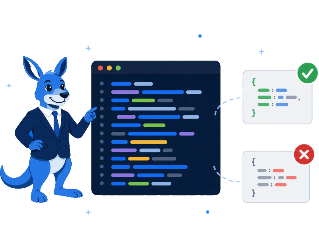 ClearBounce mascot beside a code editor showing a verification API call, with a JSON response panel returning a deliverable result