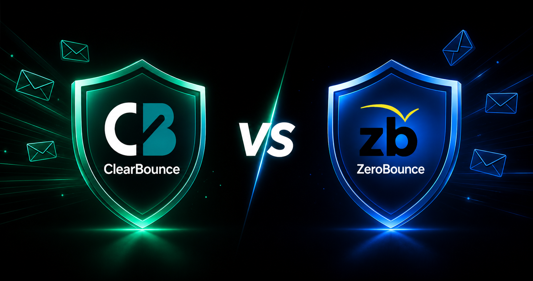 ClearBounce vs ZeroBounce comparison with shield icons side by side