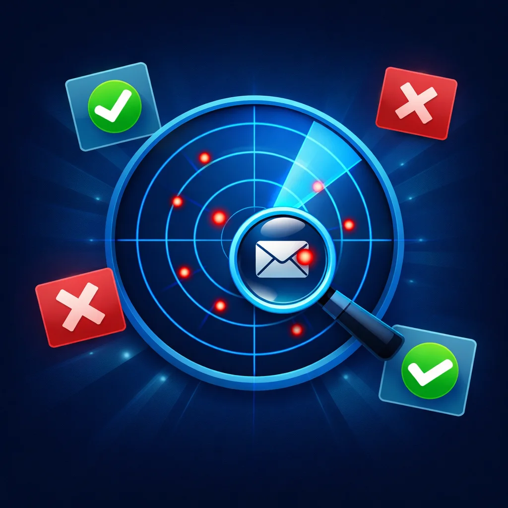 Email blacklist radar scanning for listed IPs and domains